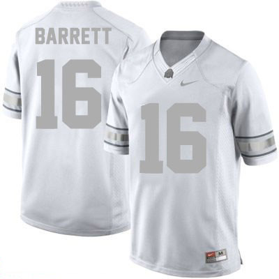 Men's NCAA Ohio State Buckeyes J.T. Barrett #16 College Stitched Platinum Gray Number Authentic Nike White Football Jersey IP20T35BA